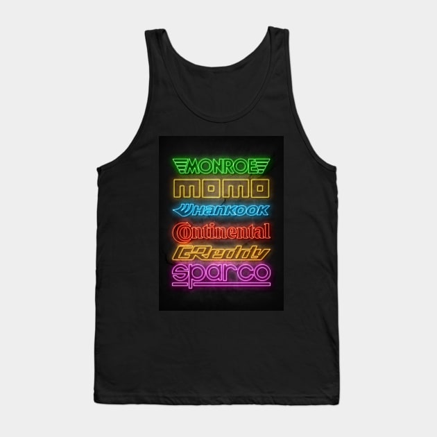 Neon Car Sponsors Tank Top by Durro